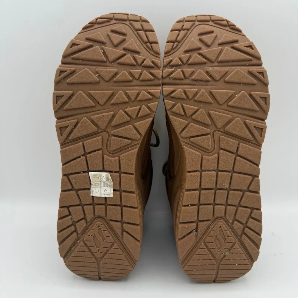 Women's Skechers Uno Hi-Rocliff Road Caramel Brown Memory Foam Sneakers Size 10